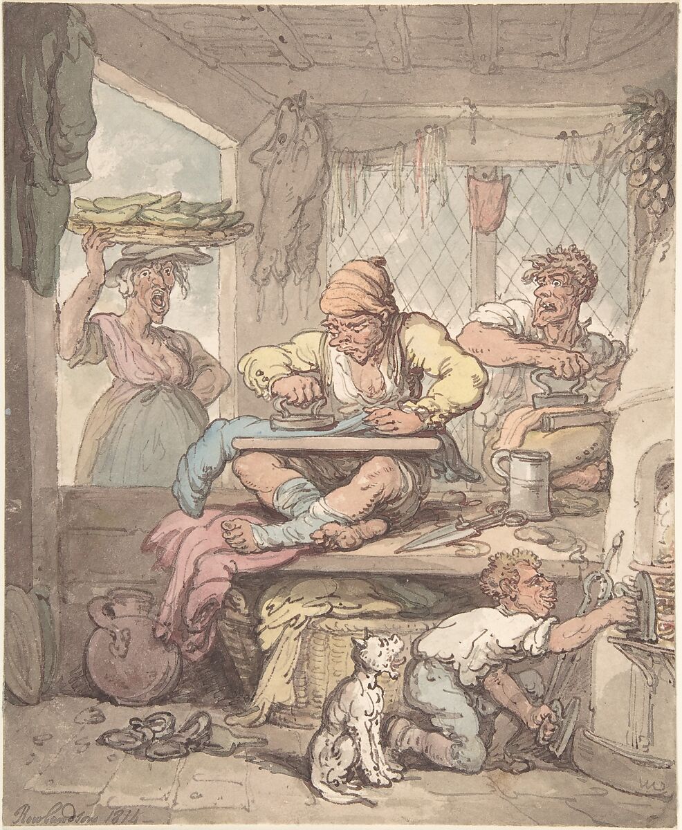 The Tailor, After Thomas Rowlandson (British, London 1757–1827 London), Watercolor, pen and ink 