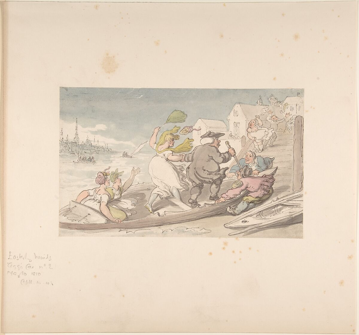 Easterly Winds, Attributed to Thomas Rowlandson (British, London 1757–1827 London), Watercolor, pen and ink