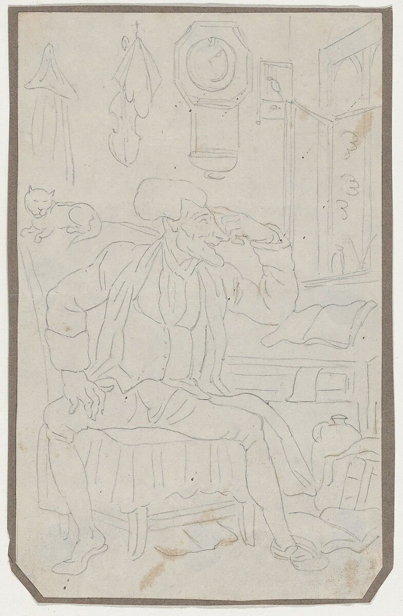 Tracing of scene from Dr. Syntax, After Thomas Rowlandson (British, London 1757–1827 London), Graphite 