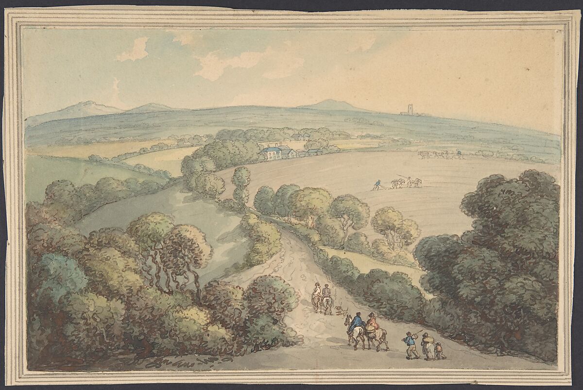 Landscape, Thomas Rowlandson (British, London 1757–1827 London), Watercolor, graphite, pen and ink 