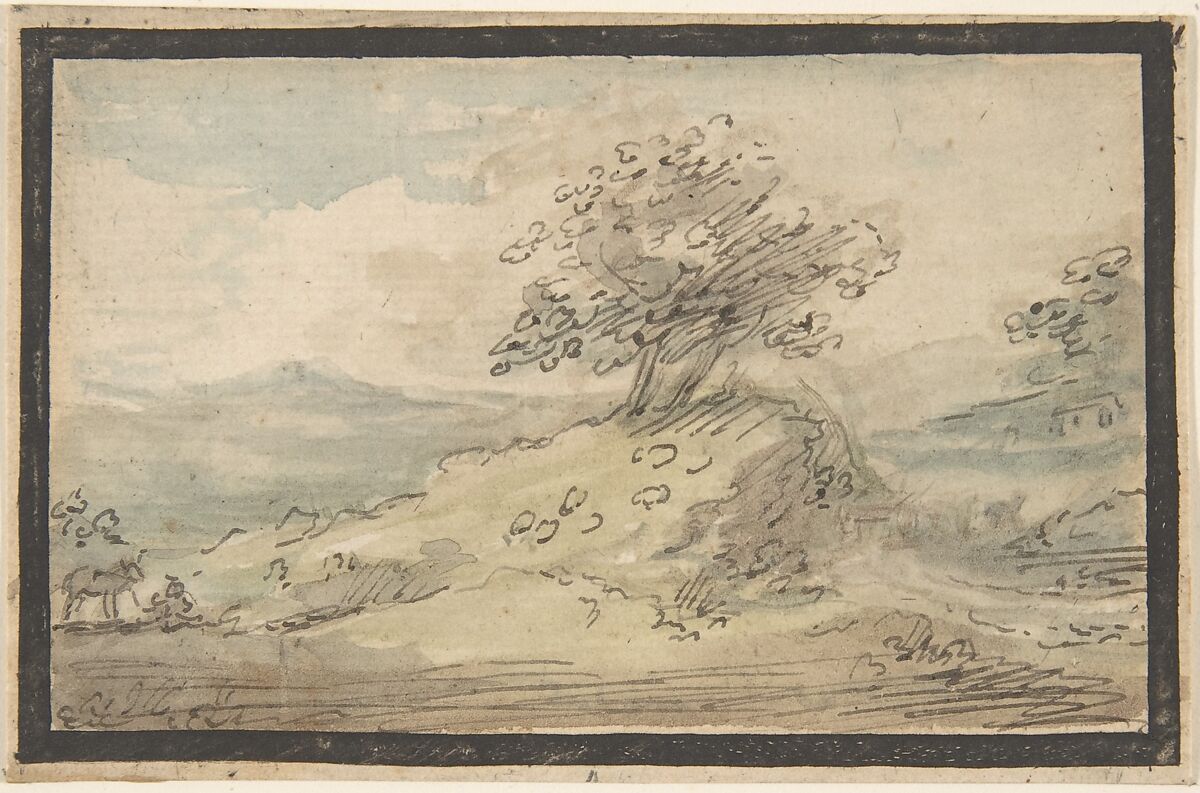 Landscape, Samuel Shelley (British, London 1756–1808 London), Pen and ink, watercolor 