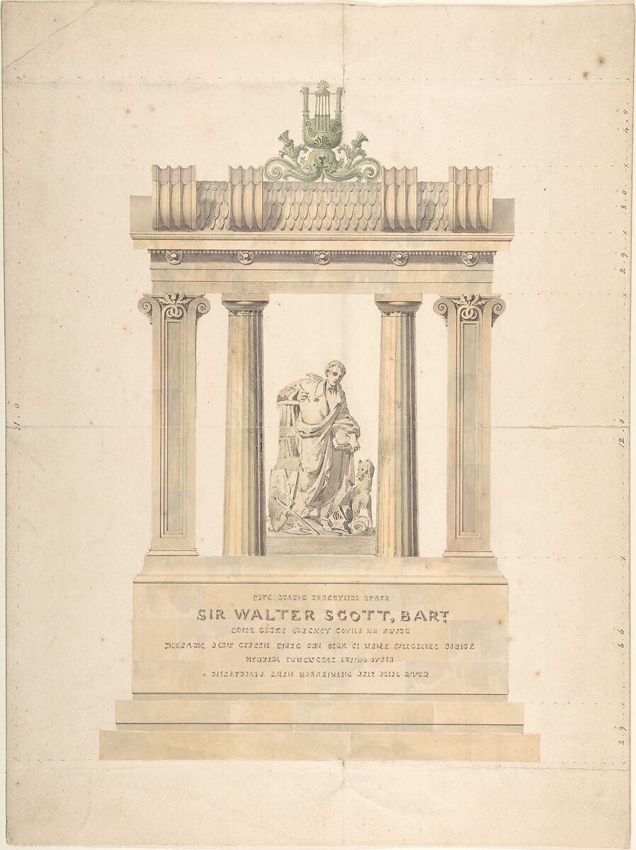 Monument to Sir Walter Scott, Bart., Charles Harriott Smith (British, 1792–1864), Graphite 