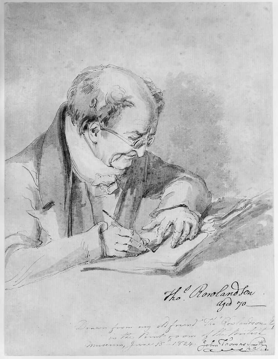 Thomas Rowlandson, aged 70, John Thomas 'Antiquity' Smith (British, London 1766–1833 London), Pen and ink, brush and wash