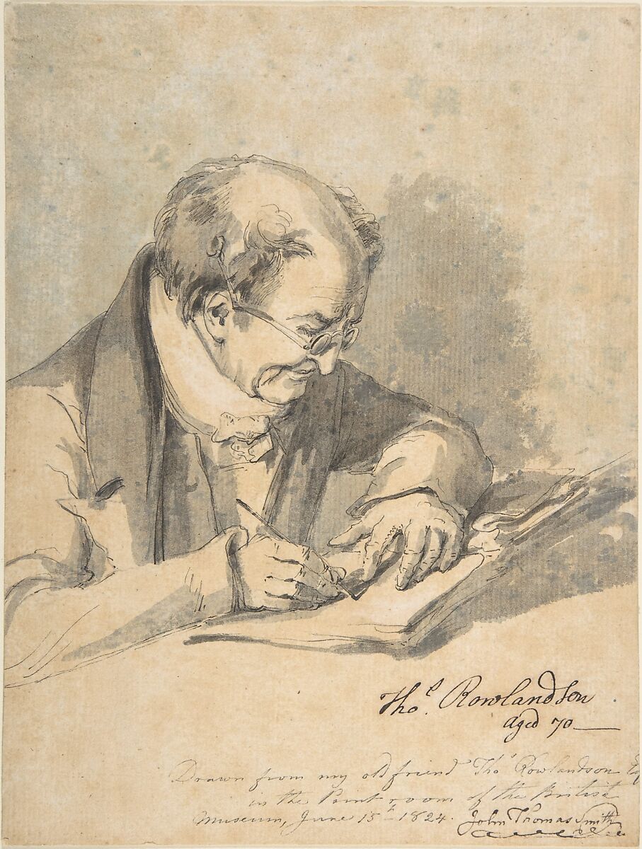 Thomas Rowlandson, aged 70, John Thomas &#39;Antiquity&#39; Smith (British, London 1766–1833 London), Pen and ink, brush and wash 