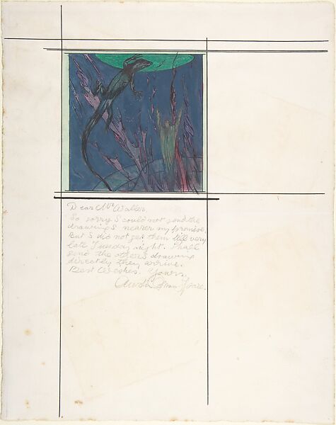 Lizard and Spectre, Austin Osman Spare (British, London 1886–1956 London), Gouache (bodycolor) 
