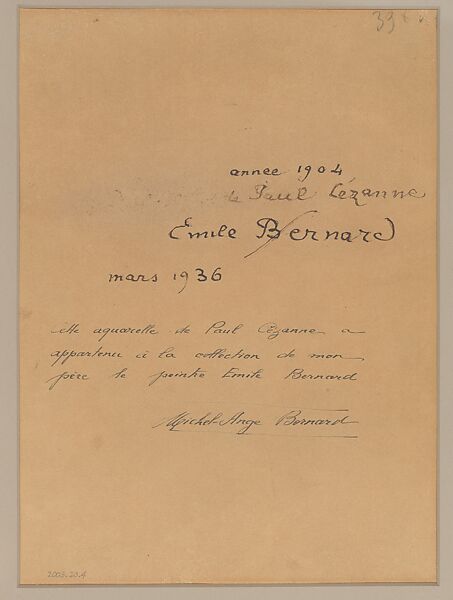 Mont Sainte-Victoire, Attributed to Emile Bernard (French, Lille 1868–1941 Paris), Watercolor on heavy wove paper