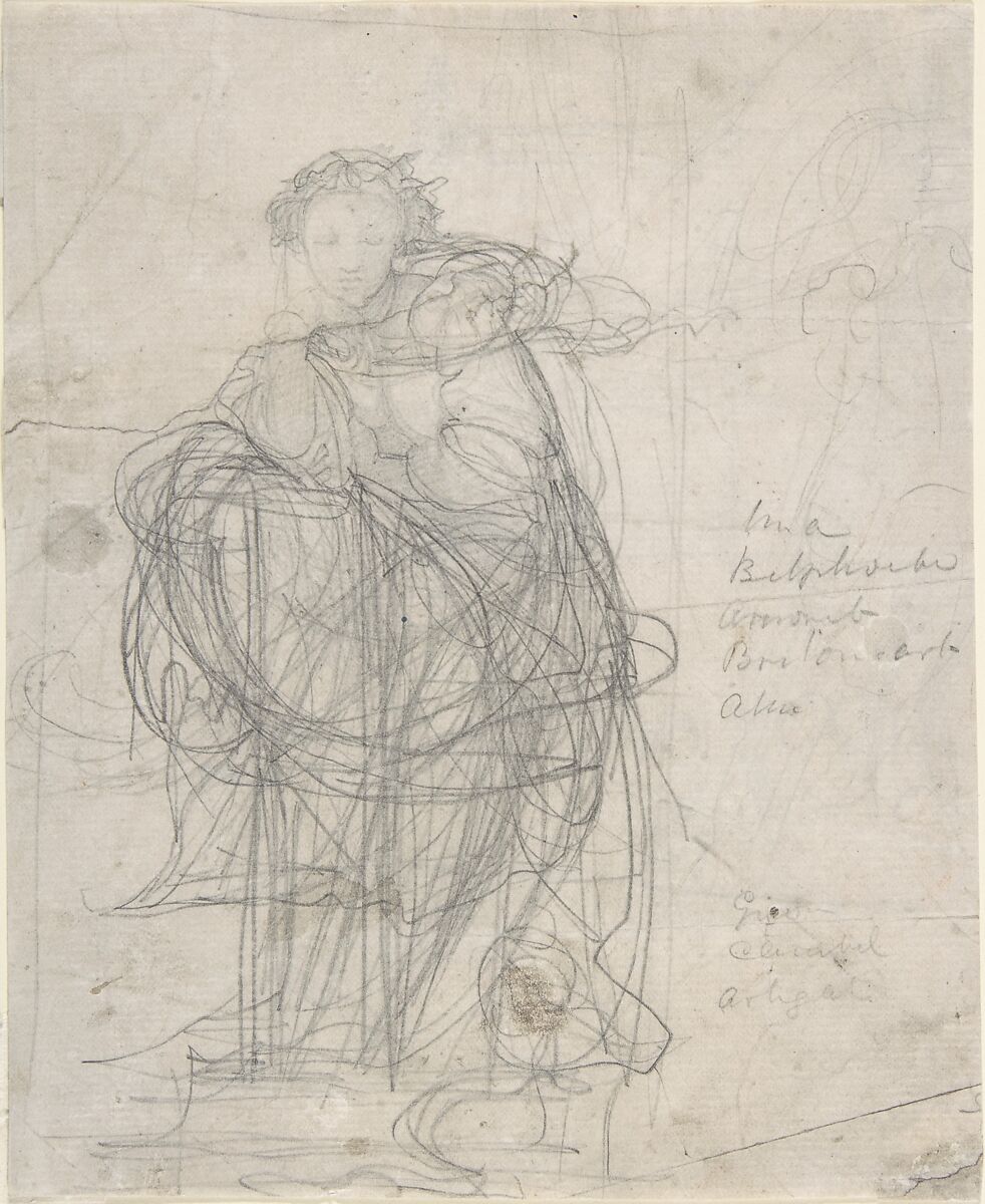 Drawing for Spencer's Fairie Queene, Alfred George Stevens (British, Blandford Forum, Dorset 1817–1875 London), Graphite 