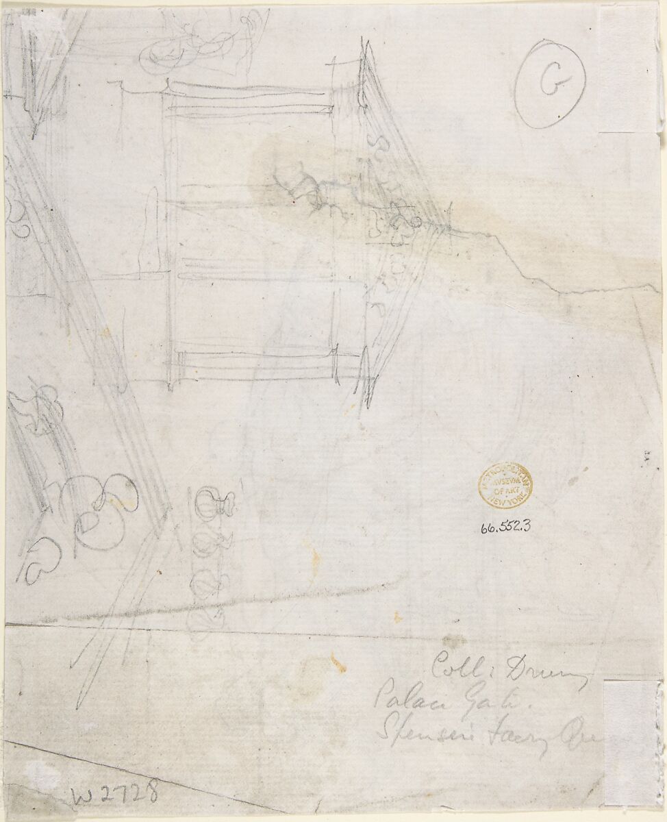 Drawing for Spencer's Fairie Queene, Alfred George Stevens (British, Blandford Forum, Dorset 1817–1875 London), Graphite