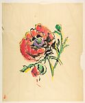 Design for a Scarf:  Red Poppy, Marcel Vertès (Hungarian, Ujpcst 1895–1961 Paris), gouache on tracing paper 
