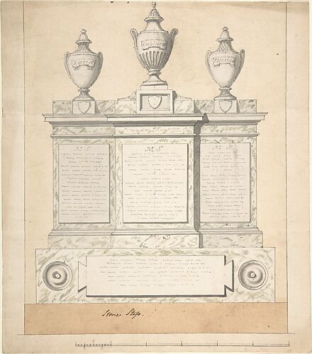 Design for a Monument to the Three Wives of the First Earl of Guilford, at Wroxton, Oxfordshire