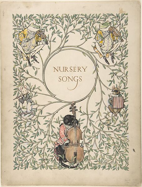 "Nursery Songs"―Cover Design, Paul Vincent Woodroffe (British (born India), Madras 1875–1954 Eastbourne), Pen and black ink, watercolor and graphite 