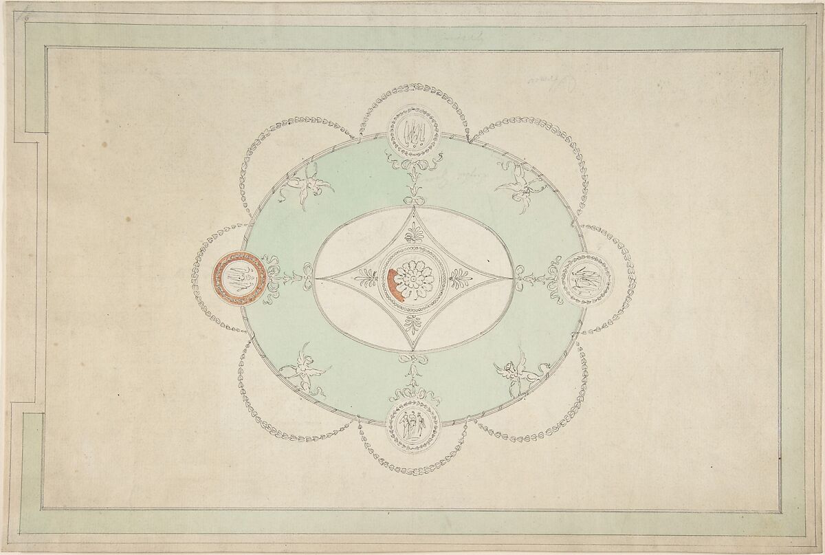 Design for a Ceiling, Attributed to James Wyatt (British, Weeford, Staffordshire 1746–1813 near Marlborough, Wiltshire) 