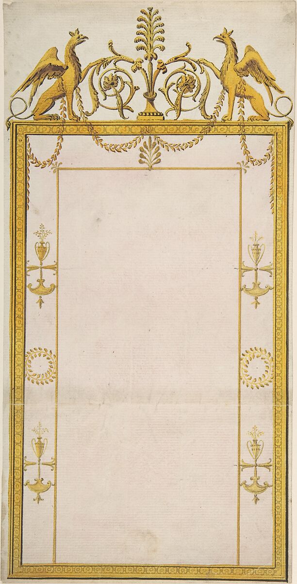 Design for a Mirror, James Wyatt (British, Weeford, Staffordshire 1746–1813 near Marlborough, Wiltshire) 