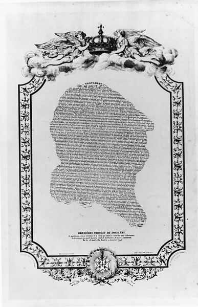 The last words of Louis XVI (Dernières Paroles de Louis XVI), Designed and lithographed by Marmignat (French, 19th century), Lithograph