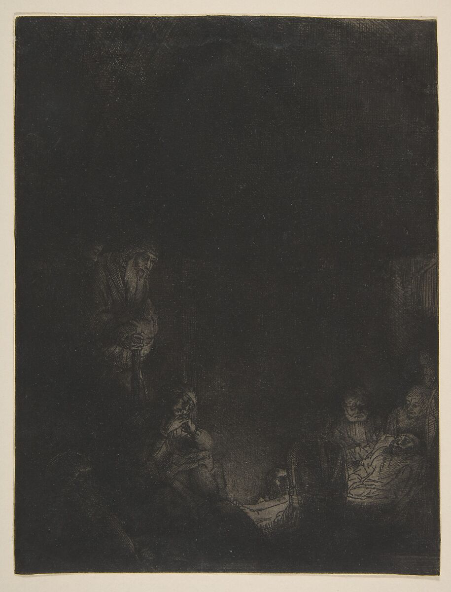 The Entombment, Rembrandt (Rembrandt van Rijn)  Dutch, Etching, drypoint, and engraving; second of four states