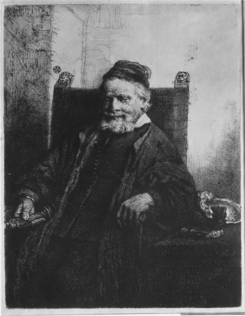 Jan Lutma, Rembrandt (Rembrandt van Rijn) (Dutch, Leiden 1606–1669 Amsterdam), Etching, engraving, and drypoint on Japanese paper; first of four states