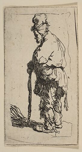 Beggar Leaning on a Stick, Facing Left