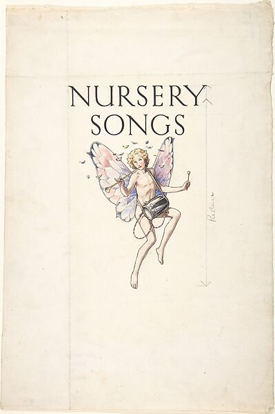 "Nursery Songs"―half-title design, Paul Vincent Woodroffe (British (born India), Madras 1875–1954 Eastbourne), Pen and black ink, with watercolor 