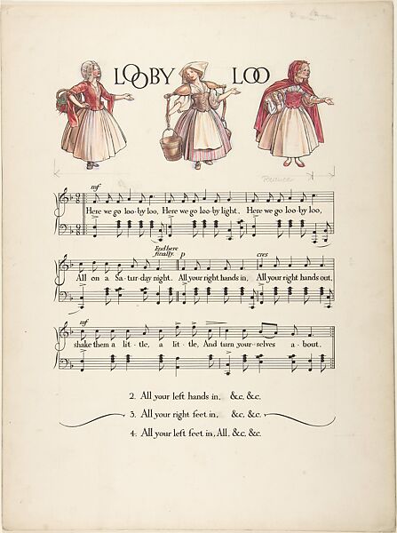 "Looby Loo"―page design, Paul Vincent Woodroffe (British (born India), Madras 1875–1954 Eastbourne), Pen and black ink, watercolor and graphite 