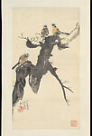 Birds, Cheng Shifa (Chinese, 1921–2007), Hanging scroll; ink and color on bark paper, China 