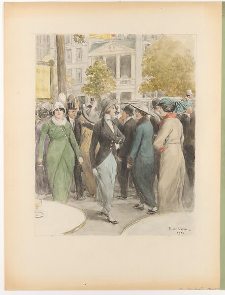 Monument du Costume. La Vie Mondaine a Paris. 70 aquarelles (...) pour Mr. Henri Béraldi, celebre bibliophile., Marie-Louis-Pierre Vidal (French, Tours, 1849–1929 (?)), Watercolor over graphite