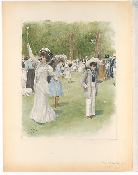 Monument du Costume. La Vie Mondaine a Paris. 70 aquarelles (...) pour Mr. Henri Béraldi, celebre bibliophile., Marie-Louis-Pierre Vidal (French, Tours, 1849–1929 (?)), Watercolor over graphite