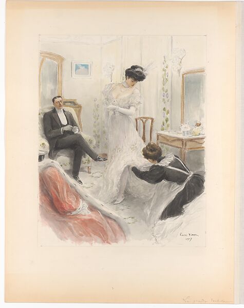 Monument du Costume. La Vie Mondaine a Paris. 70 aquarelles (...) pour Mr. Henri Béraldi, celebre bibliophile., Marie-Louis-Pierre Vidal (French, Tours, 1849–1929 (?)), Watercolor over graphite