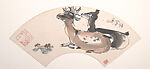 Various Subjects, Cheng Shifa (Chinese, 1921–2007), Fan-shaped album of fourteen leaves; ink and color on Japanese paper, China