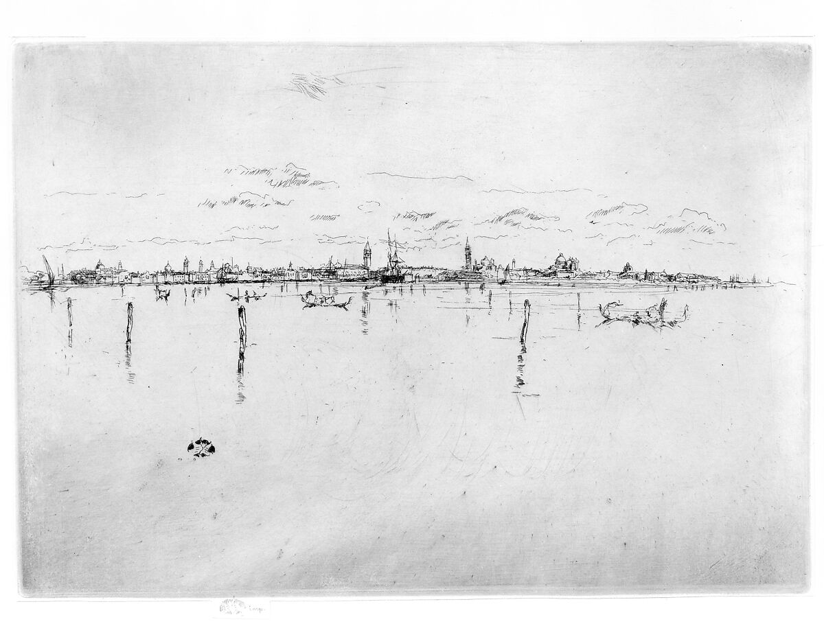 Little Venice (The Little Venice), James McNeill Whistler (American, Lowell, Massachusetts 1834–1903 London), Etching and drypoint, printed in black ink with selectively wiped ink on medium weight cream wove paper; second state of two (Glasgow)