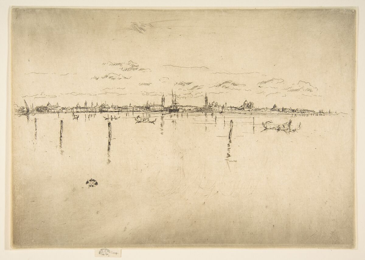 Little Venice (The Little Venice), James McNeill Whistler (American, Lowell, Massachusetts 1834–1903 London), Etching and drypoint, printed in black ink with selectively wiped ink on medium weight cream wove paper; second state of two (Glasgow) 