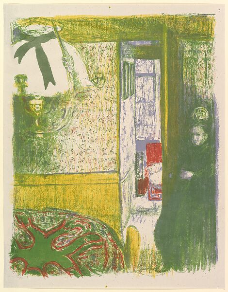 Interior with a Hanging Lamp, from the series "Landscapes and Interiors", Edouard Vuillard (French, Cuiseaux 1868–1940 La Baule), Color lithograph; third state of three 
