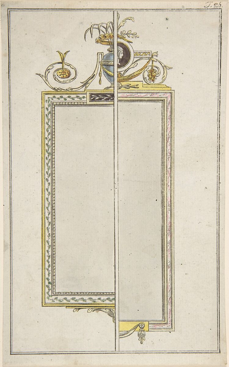 Design for a Mirror, James Wyatt (British, Weeford, Staffordshire 1746–1813 near Marlborough, Wiltshire) 