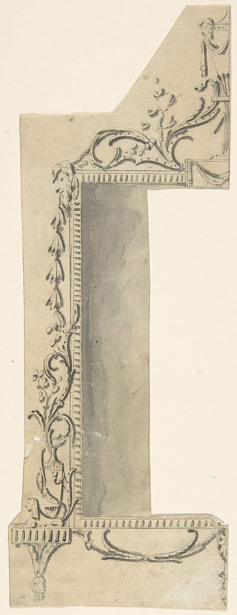 Design for a Frame, Office of Sir William Chambers (British (born Sweden), Göteborg 1723–1796 London), Pen and brown ink, brush and gray wash, over graphite 