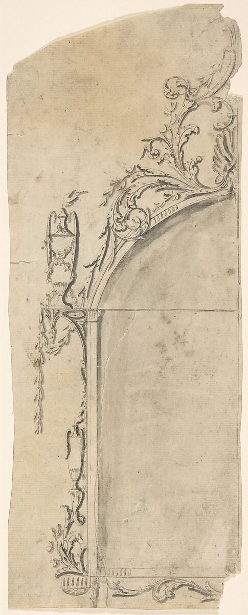 Design for a Frame, Office of Sir William Chambers (British (born Sweden), Göteborg 1723–1796 London), Pen and brown ink, brush and gray wash, over graphite 