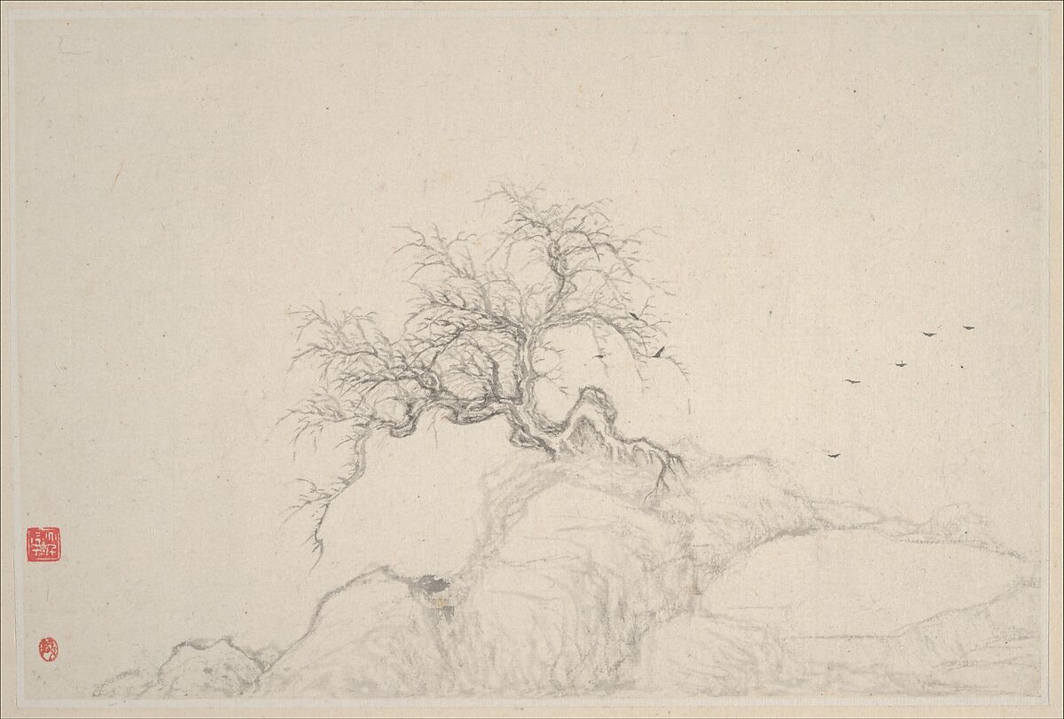 Landscapes, Zhang Feng (Chinese, active ca. 1628–1662), Album of twelve leaves; ink and color on paper, China