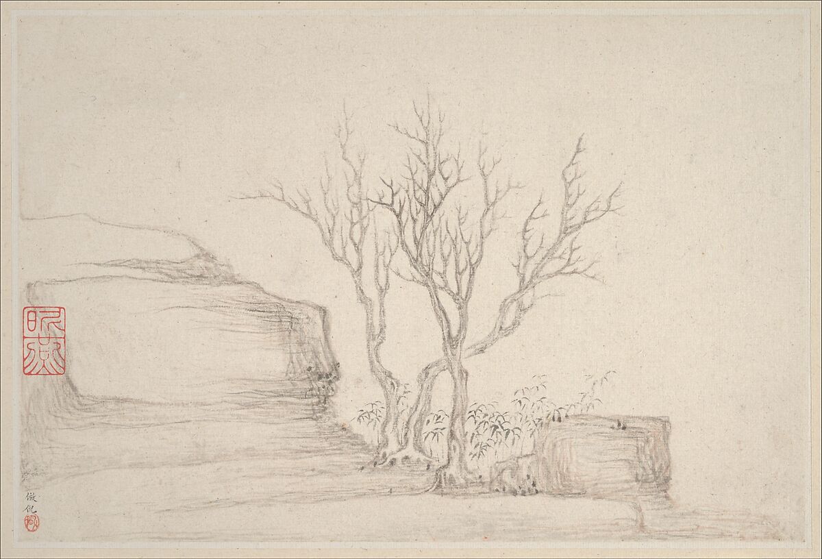 Landscapes, Zhang Feng (Chinese, active ca. 1628–1662), Album of twelve leaves; ink and color on paper, China