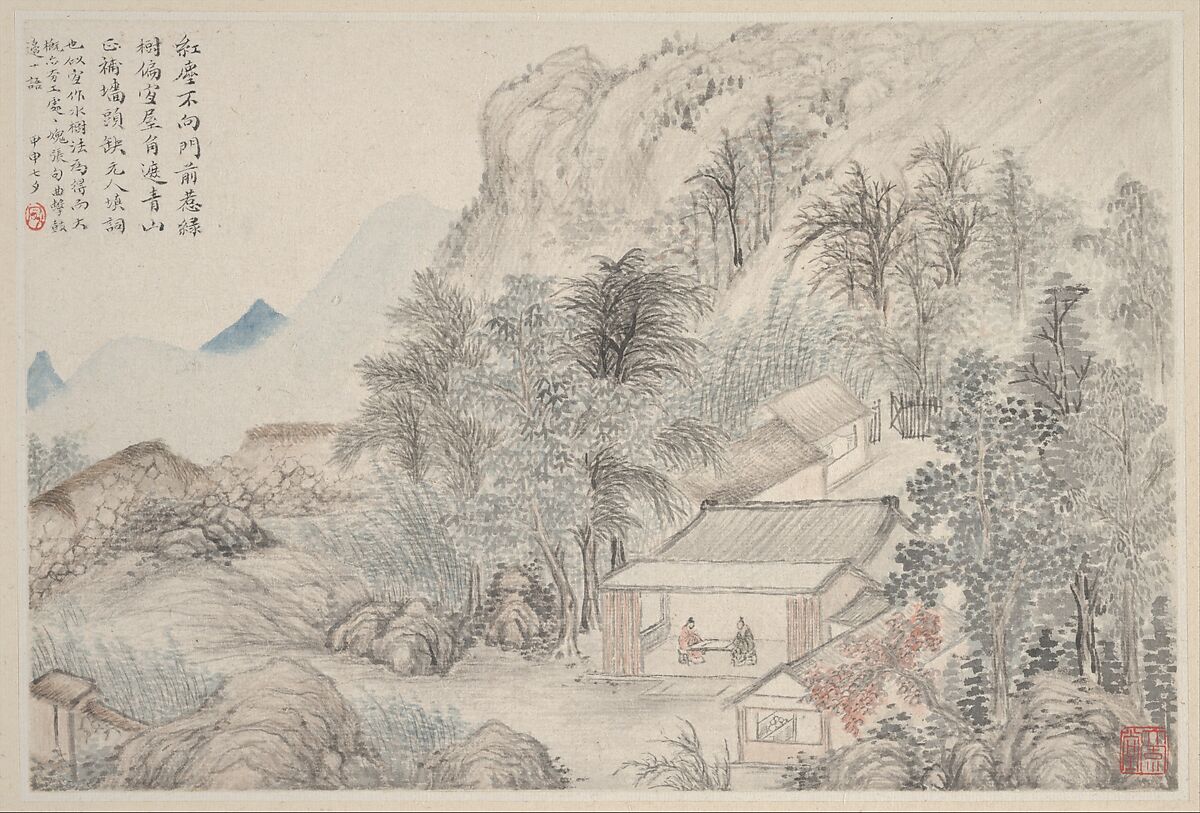 Landscapes, Zhang Feng (Chinese, active ca. 1628–1662), Album of twelve leaves; ink and color on paper, China