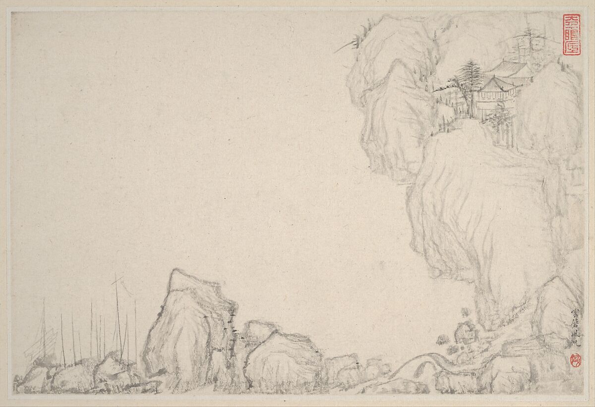 Landscapes, Zhang Feng (Chinese, active ca. 1628–1662), Album of twelve leaves; ink and color on paper, China