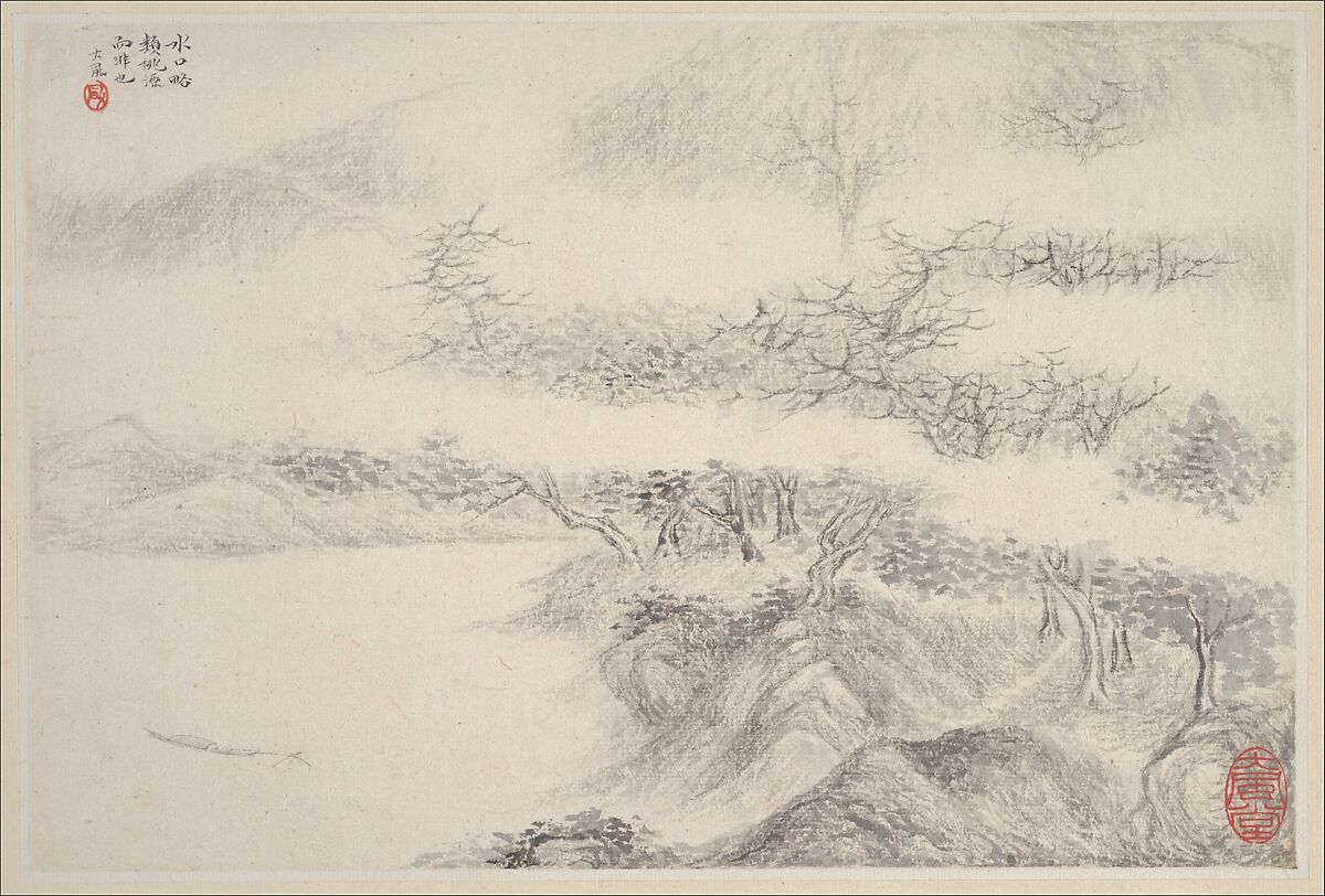 Landscapes, Zhang Feng  Chinese, Album of twelve leaves; ink and color on paper, China