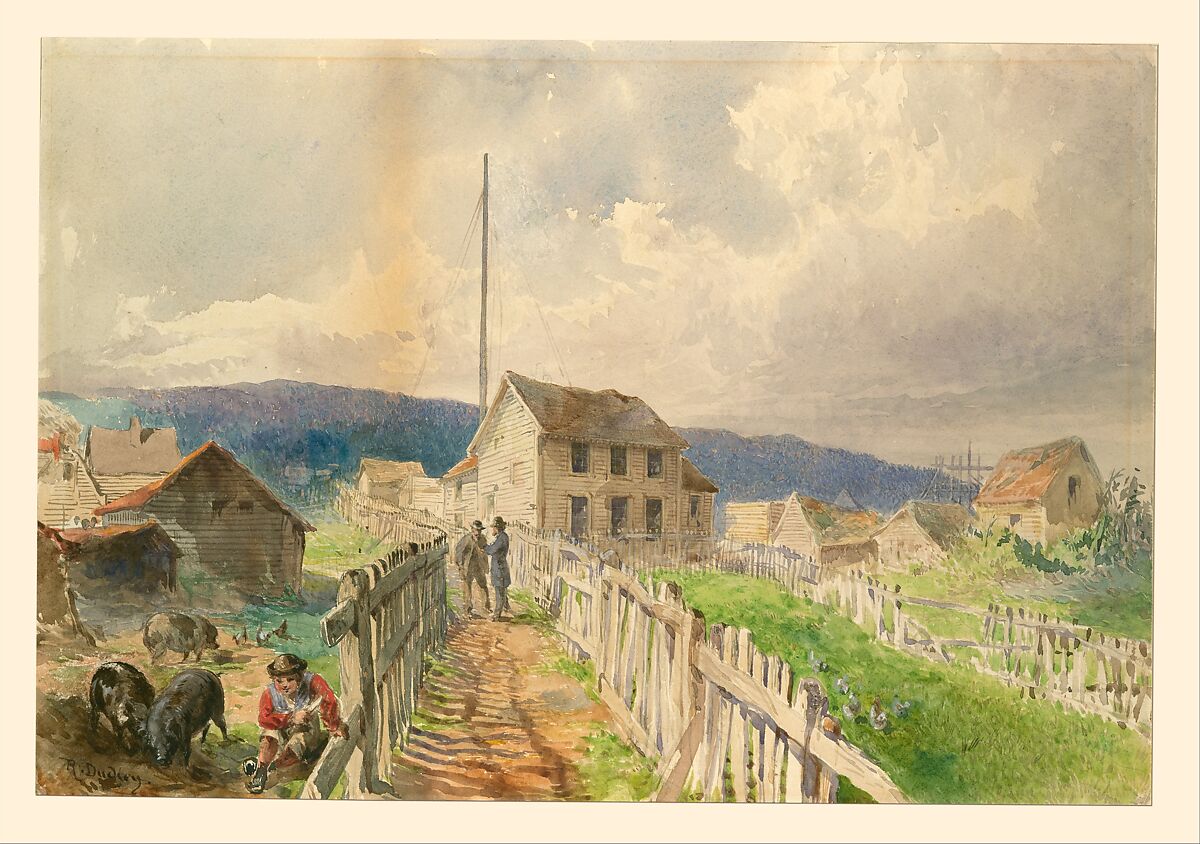 First Telegraph House at Heart's Content, Newfoundland, 1866, Robert Charles Dudley (British, 1826–1909), Watercolor over graphite with touches of gouache (bodycolor)