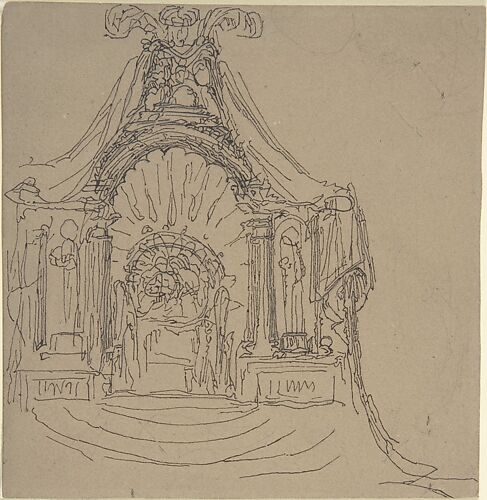 Design for a Throne (recto); Recumbent Figure (verso)