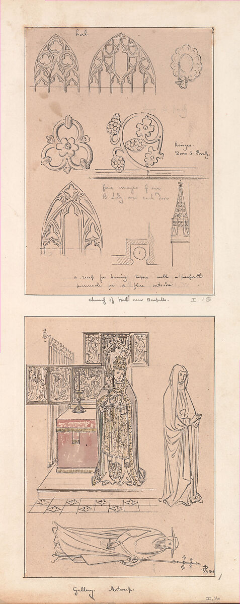 Sketches, Volume one, Augustus Welby Northmore Pugin (British, London 1812–1852 Ramsgate), Ink and wash and graphite 