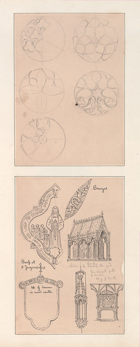 Sketches, Volume one, Augustus Welby Northmore Pugin (British, London 1812–1852 Ramsgate), Ink and wash and graphite