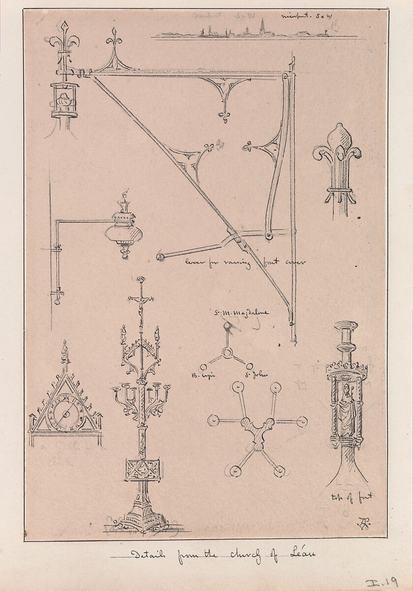 Sketches, Volume one, Augustus Welby Northmore Pugin (British, London 1812–1852 Ramsgate), Ink and wash and graphite
