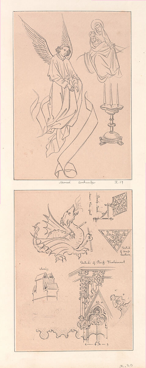 Sketches, Volume one, Augustus Welby Northmore Pugin (British, London 1812–1852 Ramsgate), Ink and wash and graphite