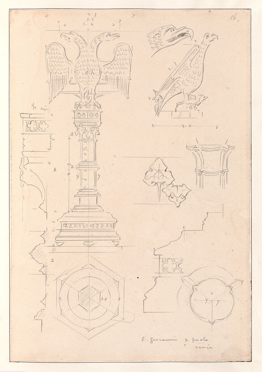 Sketches, Volume three, Augustus Welby Northmore Pugin (British, London 1812–1852 Ramsgate), Pen and ink, brush and wash, over graphite 