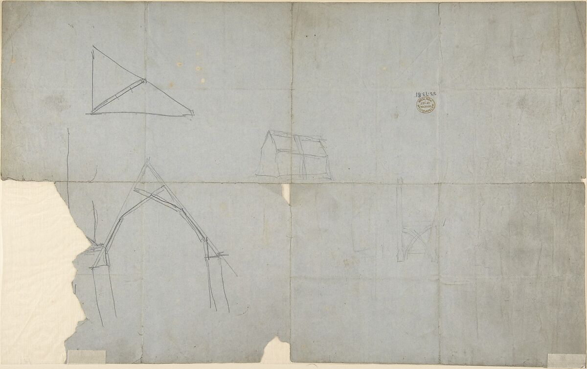 Sketches for an Ecclesiastical Stall (recto and verso), Augustus Welby Northmore Pugin (British, London 1812–1852 Ramsgate), Graphite, pen and brown ink 