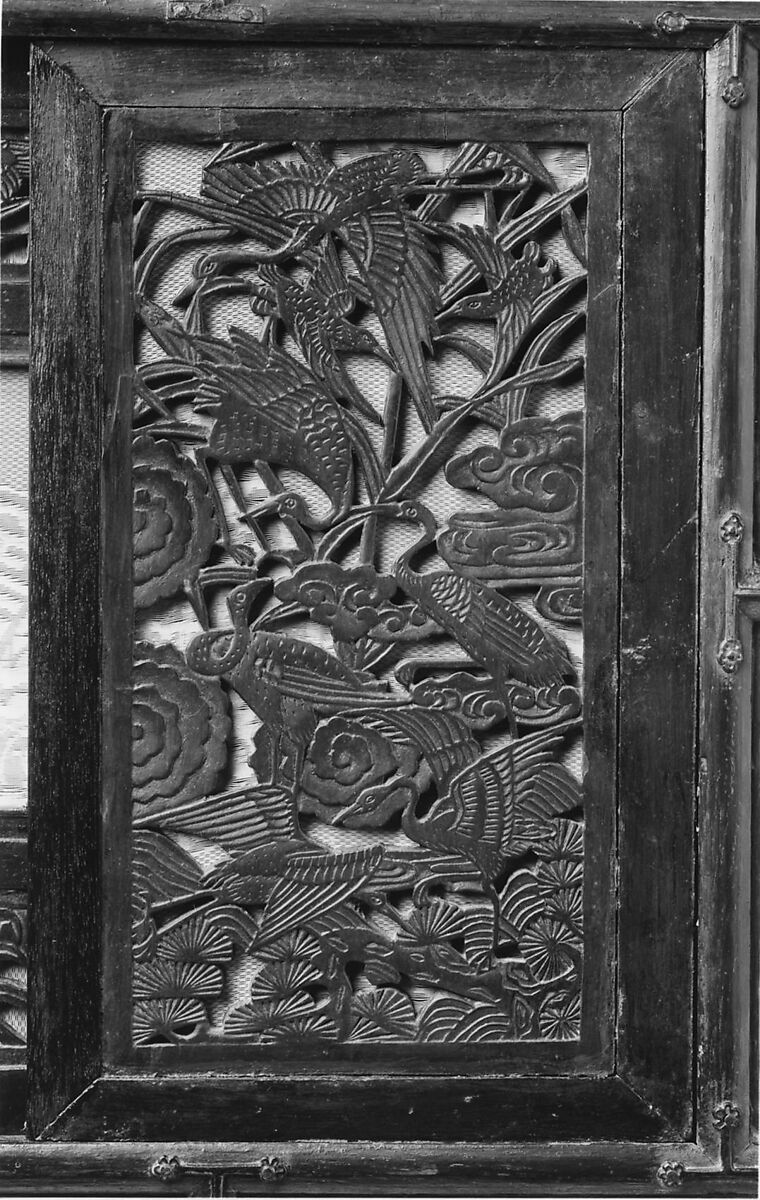 Palanquin, Lacquered wood with paper, cellulosic acetate and silk cushion, Korea