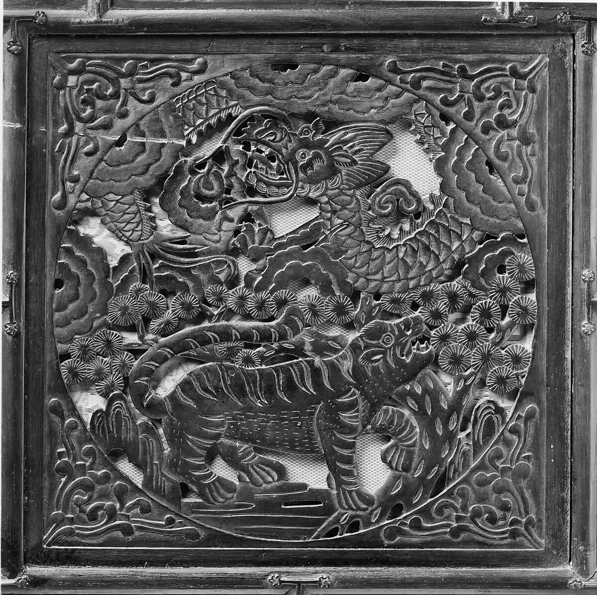 Palanquin, Lacquered wood with paper, cellulosic acetate and silk cushion, Korea