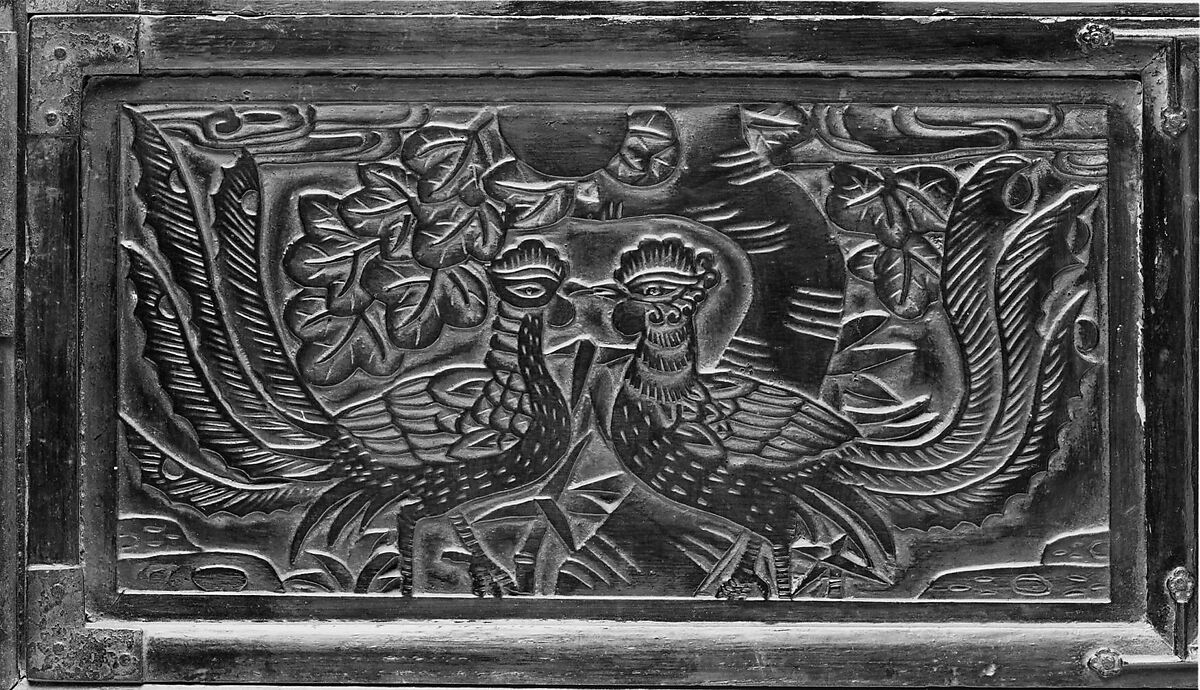 Palanquin, Lacquered wood with paper, cellulosic acetate and silk cushion, Korea